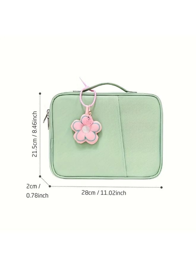 Black 9 11 Inch Floral Tablet Case Shockproof Large Capacity Anti Drop Portable Handle - Image 3